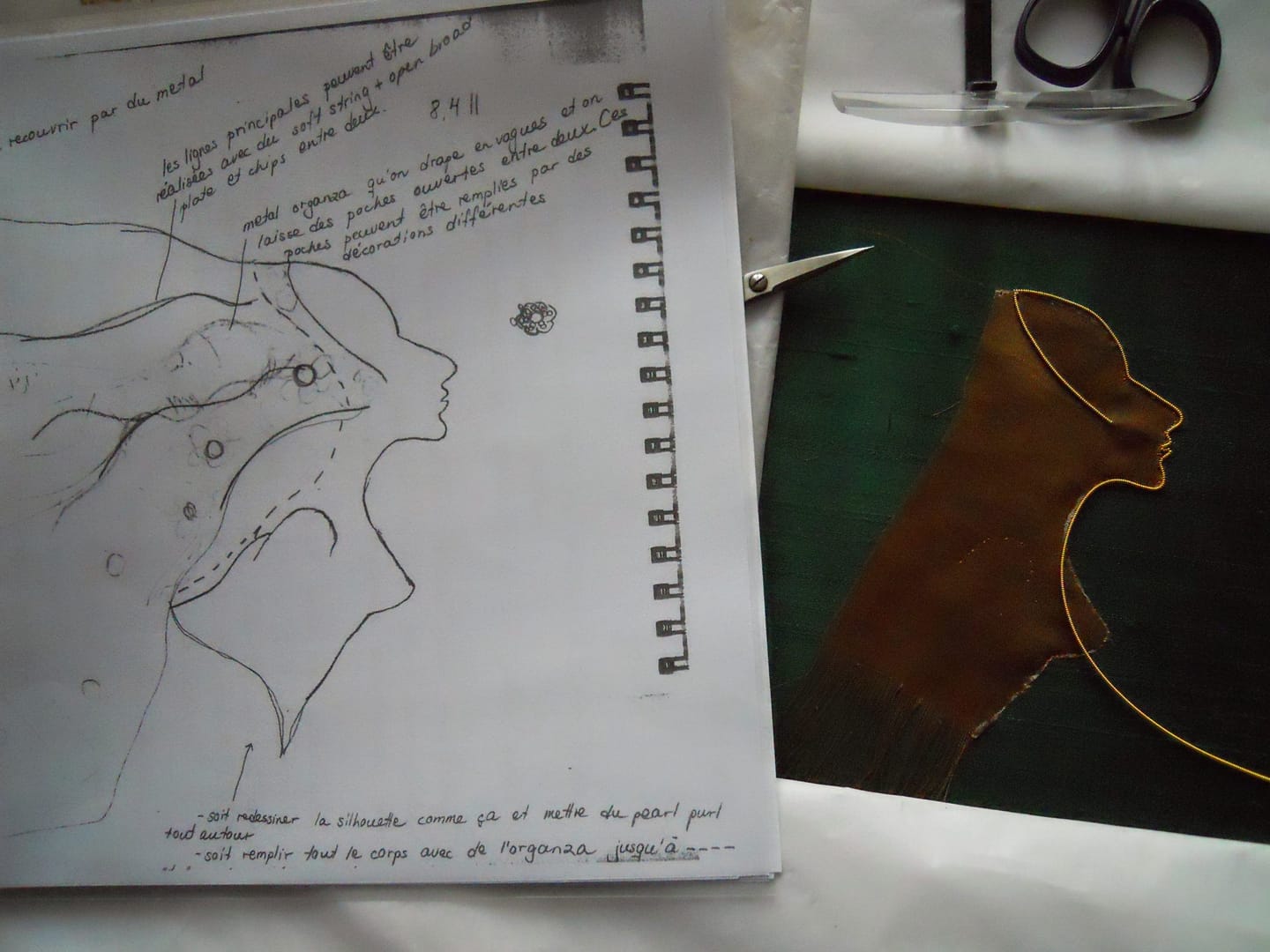 Planning the embroidery Lion Woman