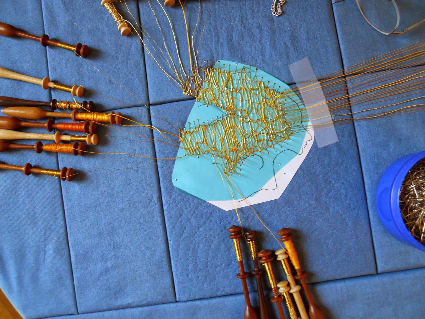 Bobbin lace for Lion Woan's mane almost finished