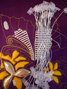 Basket weave Basket weave with silver Japanese threads