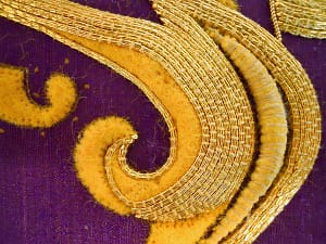 Laid work w Japanese Japanese threads laid in felt padding