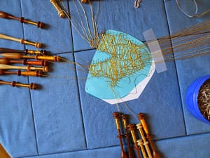 Bobbin lace for Lion Woan's mane almost finished
