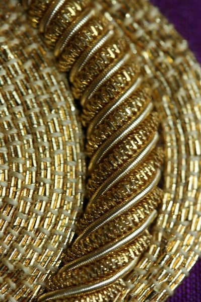 Cutwork with Bright check and rough purl