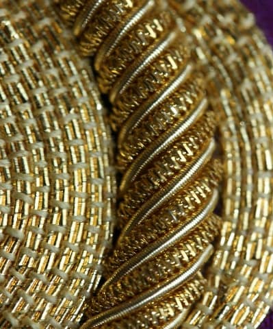 Cutwork with Bright check and rough purl